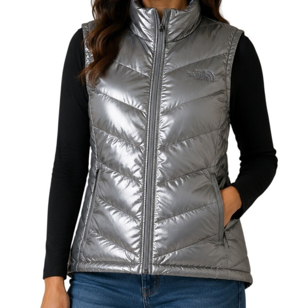 The North Face Meld Grey Shine Tamburello Puffer Vest Women's Large